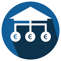 Icono alegórico Operaciones de préstamo, crédito y emisiones...