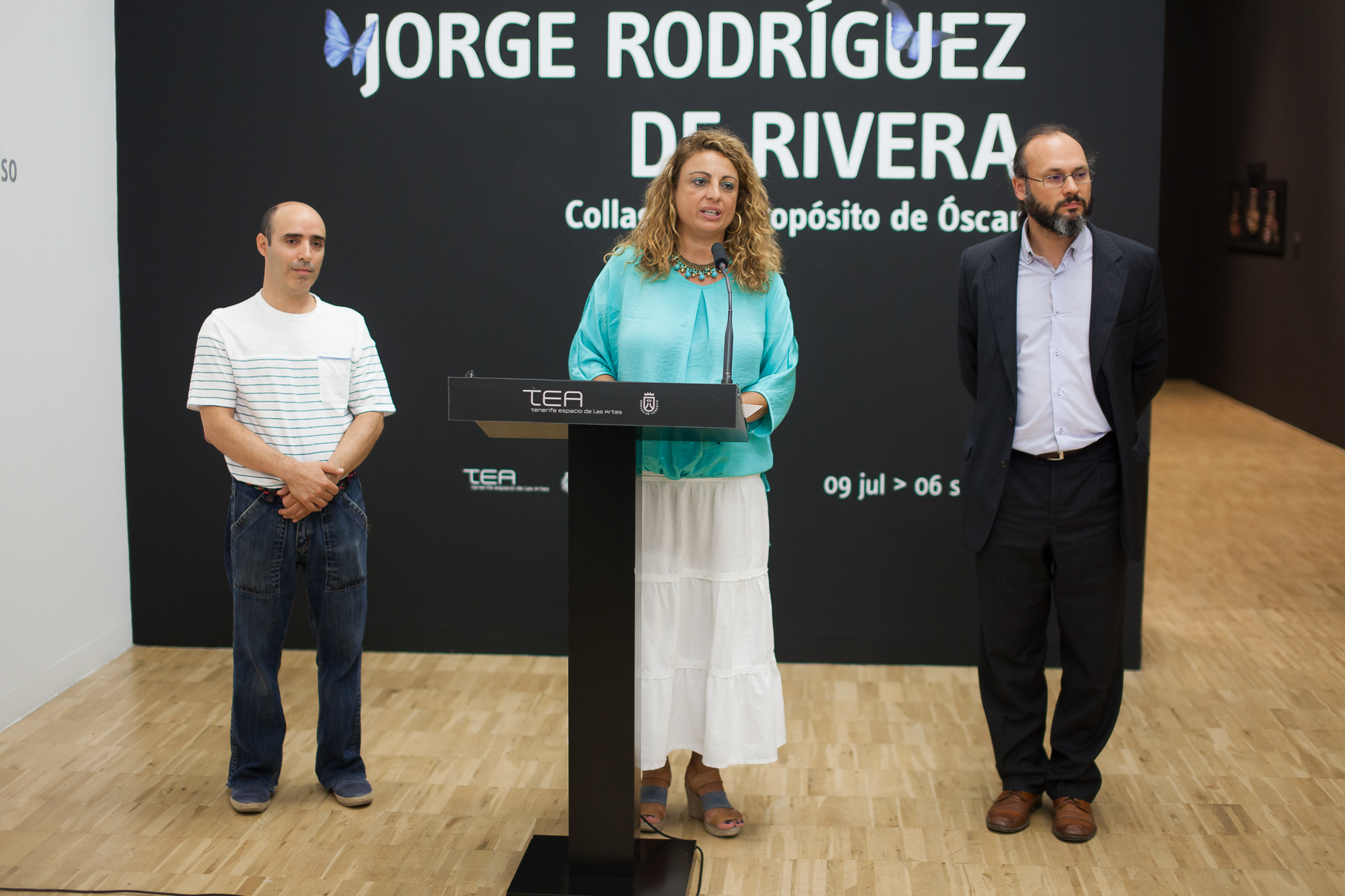 Rueda de prensa de la exposición Collages, a propósito de Óscar./Tony Cuadrado Freelancer