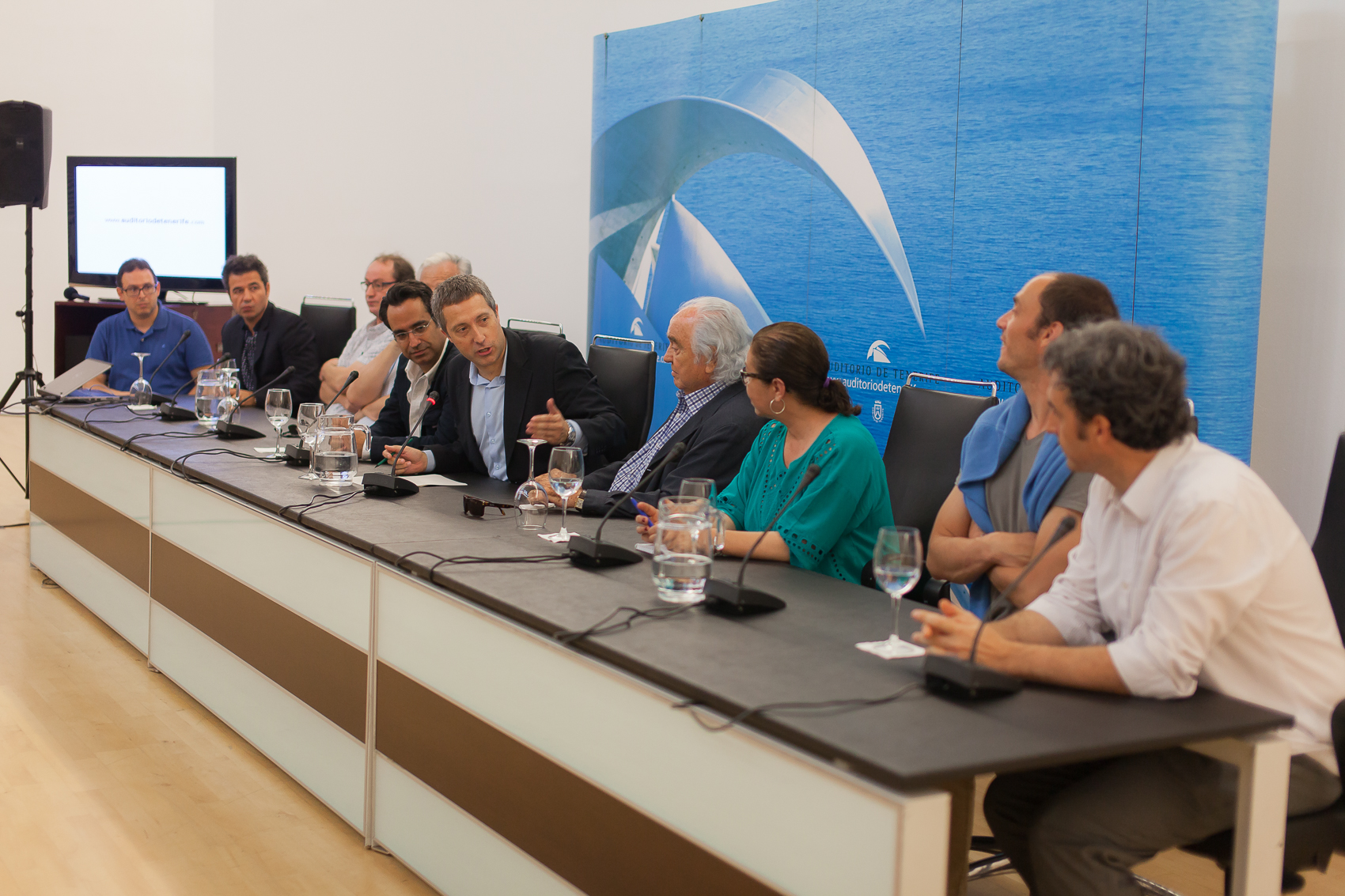 Un instante de la rueda de prensa celebrada en el Auditorio de Tenerife Adán Martín para anunciar los ganadores de Fimucite 2015