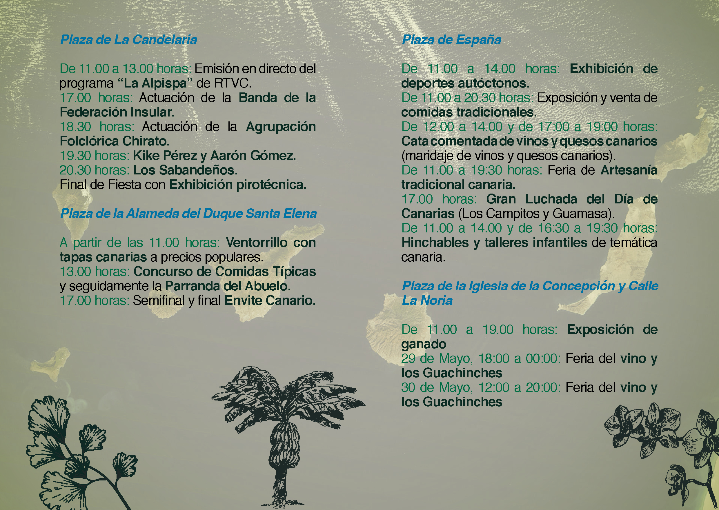 Detalle del cartel con los actos