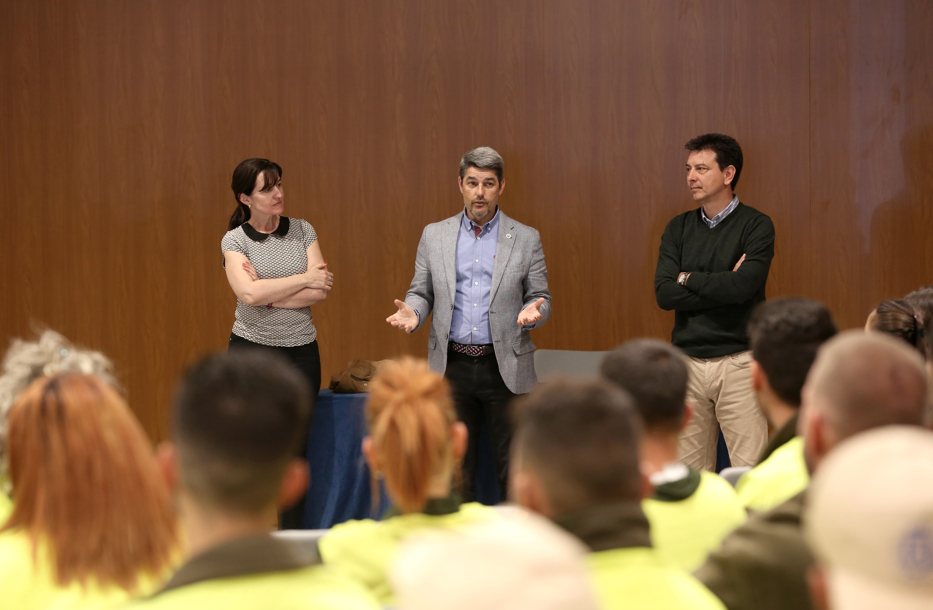 Alberto Bernabé durante la bienvenida a los trabajadores
