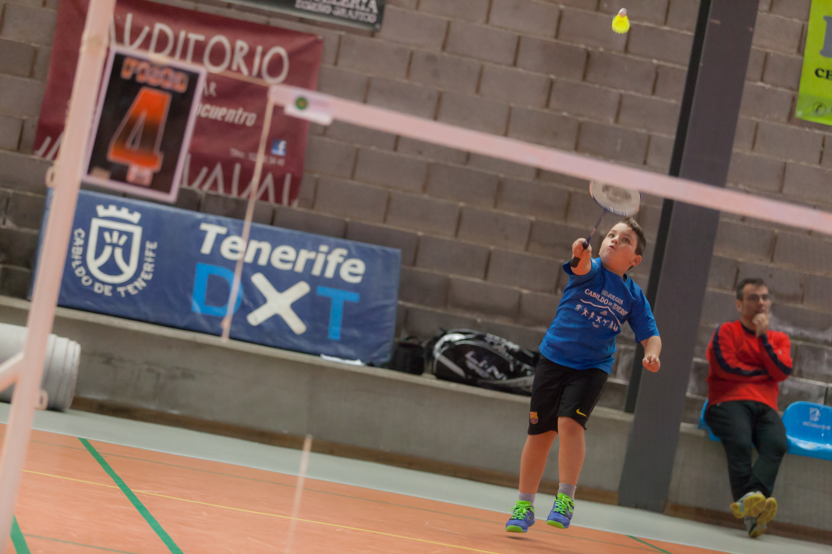 Un momento de la tercera jornada de bádminton de los Juegos Cabildo de Tenerife