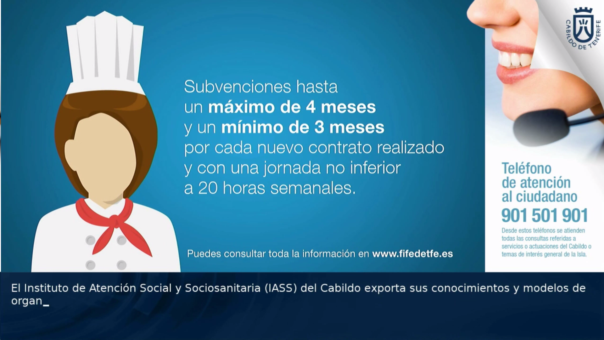 Pantalla con el servicio de entretenimiento en los centros de Servicio al Ciudadano