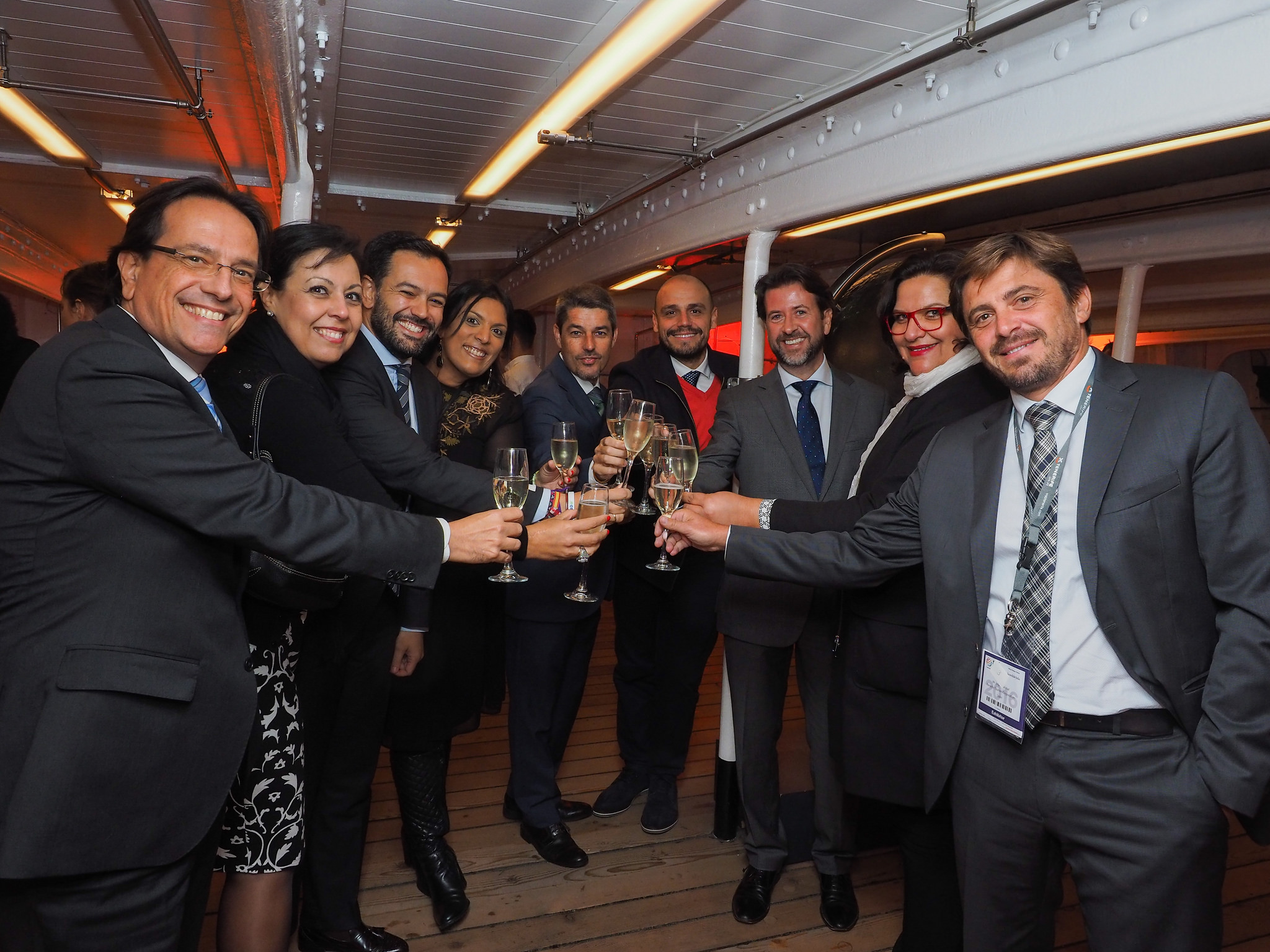 Parte de la delegación tinerfeña durante el acto en el emblemático Cutty Sark