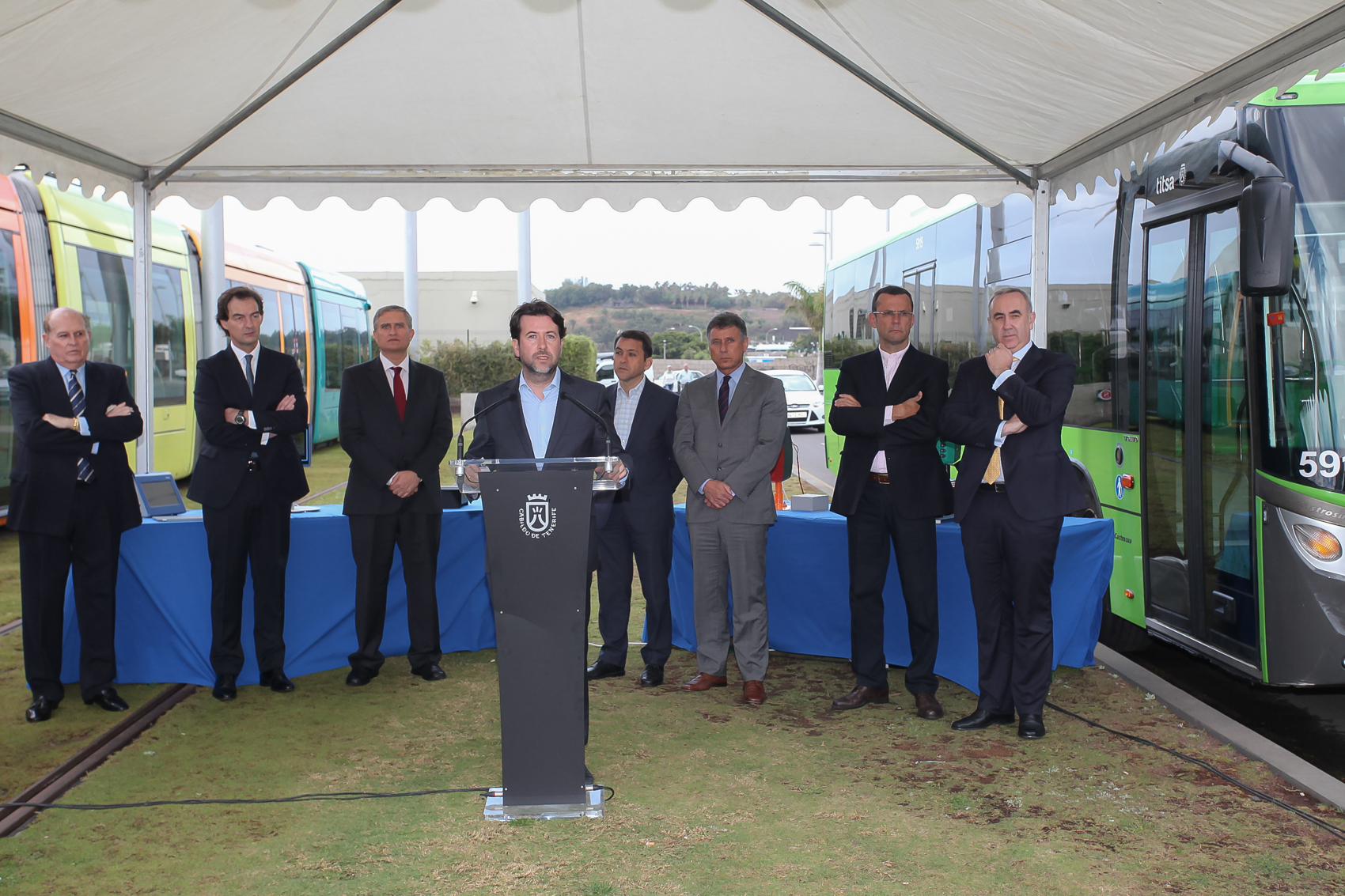 Un instante de la presentación del nuevo sistema de billetaje y sistema de ayuda a la explotación del transporte público